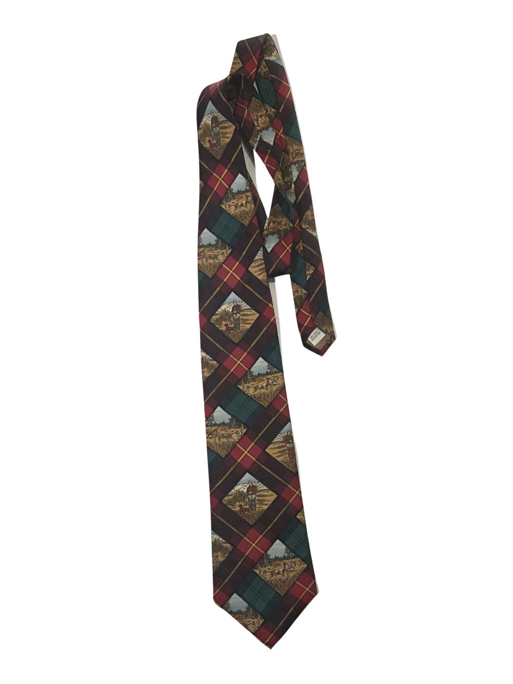 Ruff Hewn Burgundy and Green Plaid Scenic Men's Tie